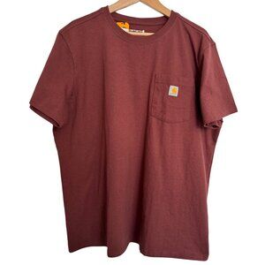 Carhartt Loose Fit Size XL 16/18 Pocket Tee Womens Short Sleeve NWT Burgundy Red